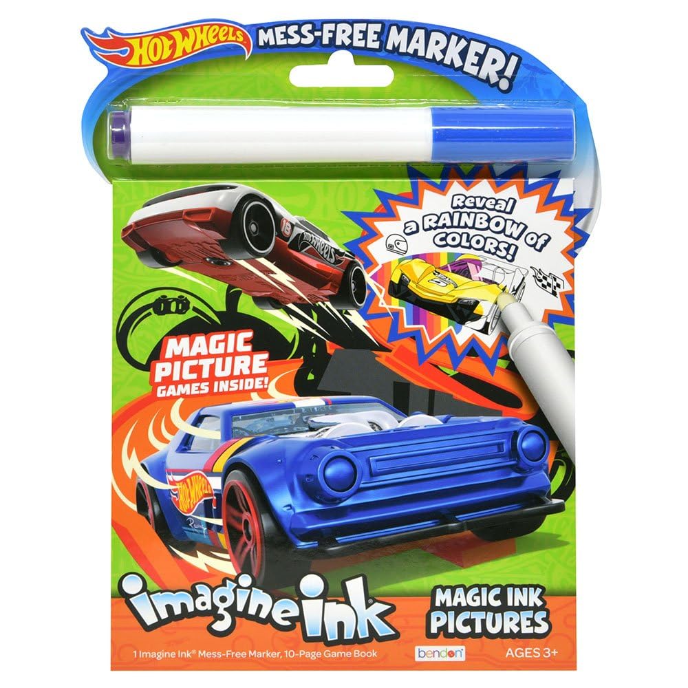 Bendon Imagine Ink Hot Wheels Coloring & Activity Book – Mess-Free Fun for Kids