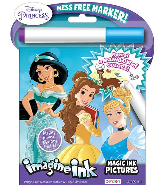 Bendon Imagine Ink Set of 6 – Mess-Free Coloring Books for Girls