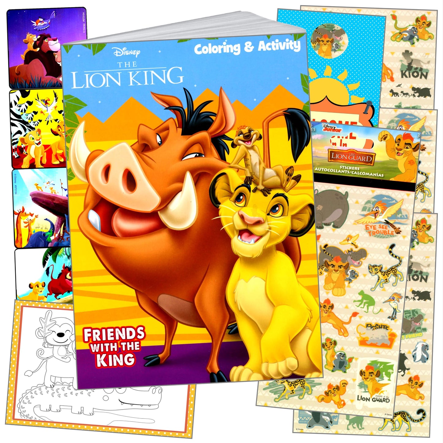 Bendon Lion King Coloring Book & Sticker Activity Set | Creative Kids Craft Bundle