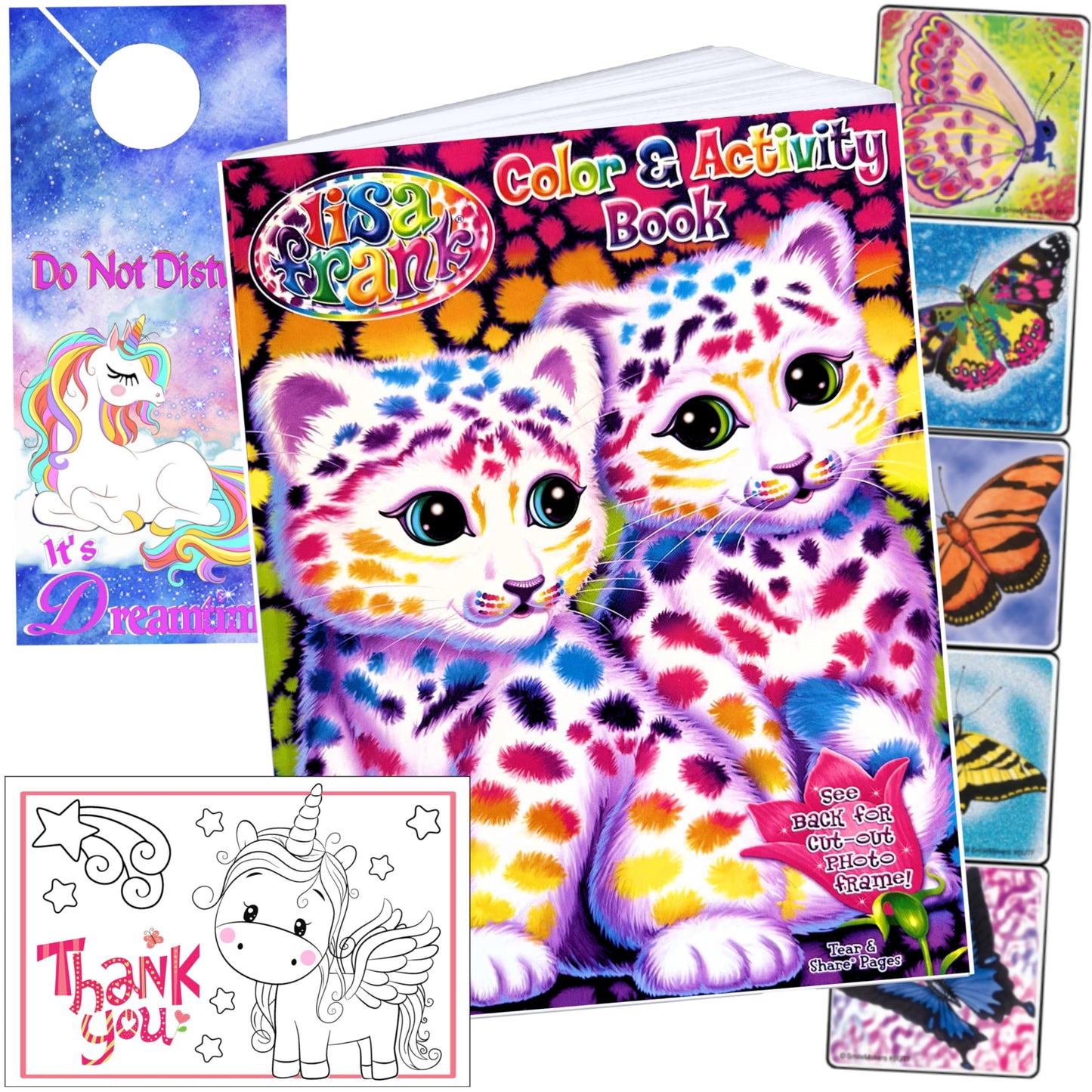 Bendon Lisa Frank Coloring Book & Stickers Activity Set | Coloring Book, Stickers, Door Hanger