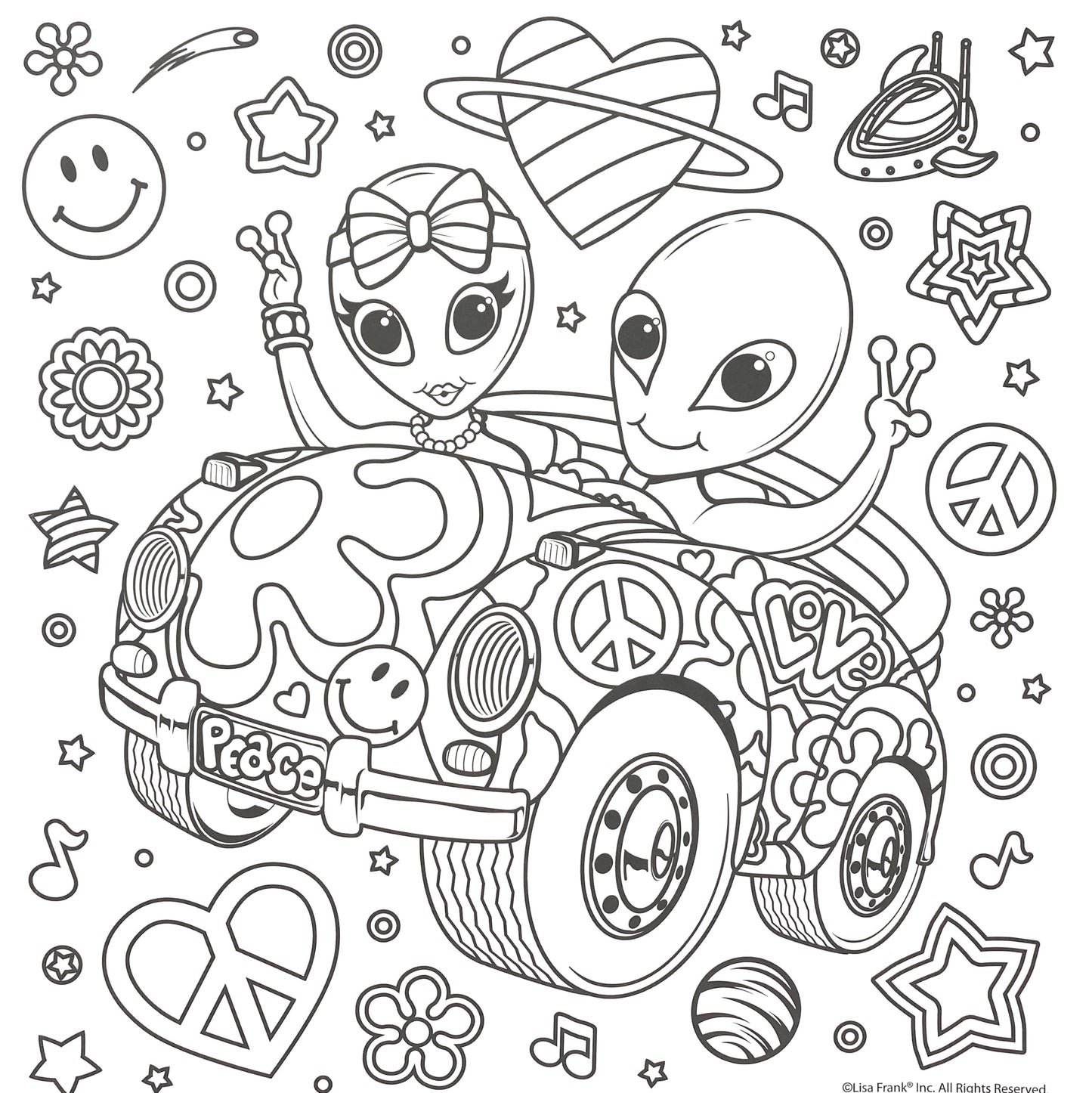 Bendon Lisa Frank Coloring & Activity Pad + Diva Fashions Sticker Dress Up Giant Set – 40+ Coloring Pages, 250+ Stickers