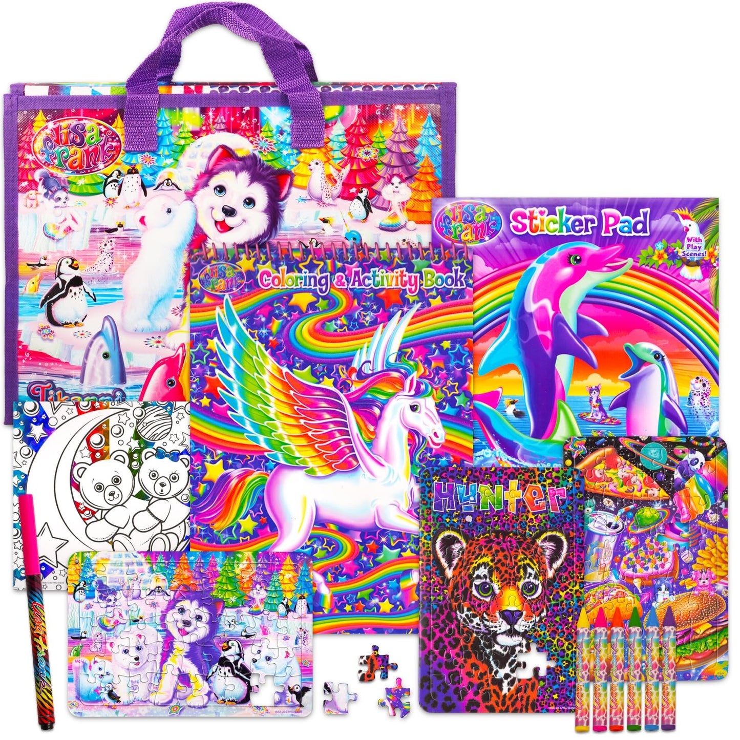 Bendon Lisa Frank Coloring Book & Stickers Set | Giant Activity Book with 250+ Stickers