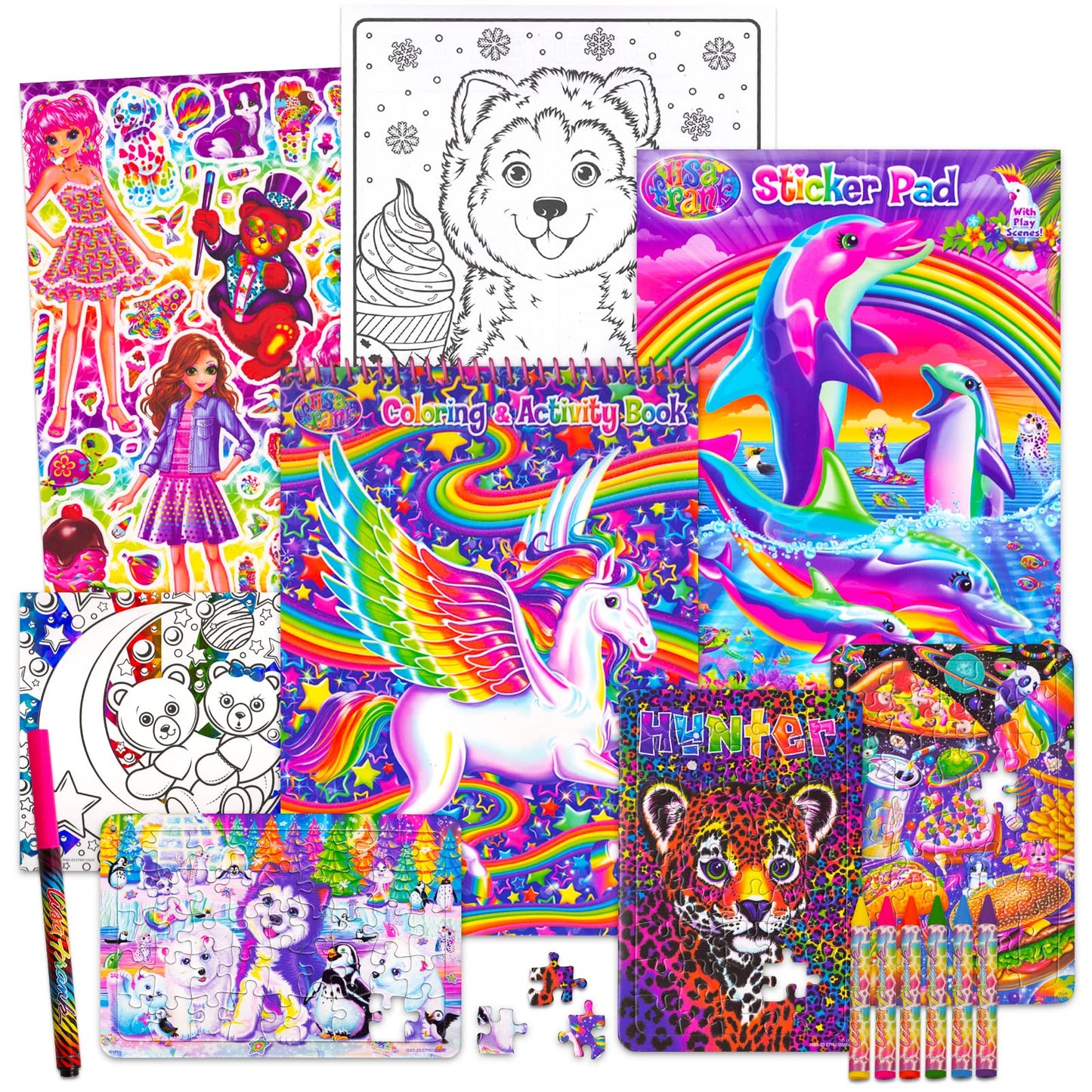 Bendon Lisa Frank Coloring Book & Stickers Set | Giant Activity Book with 250+ Stickers