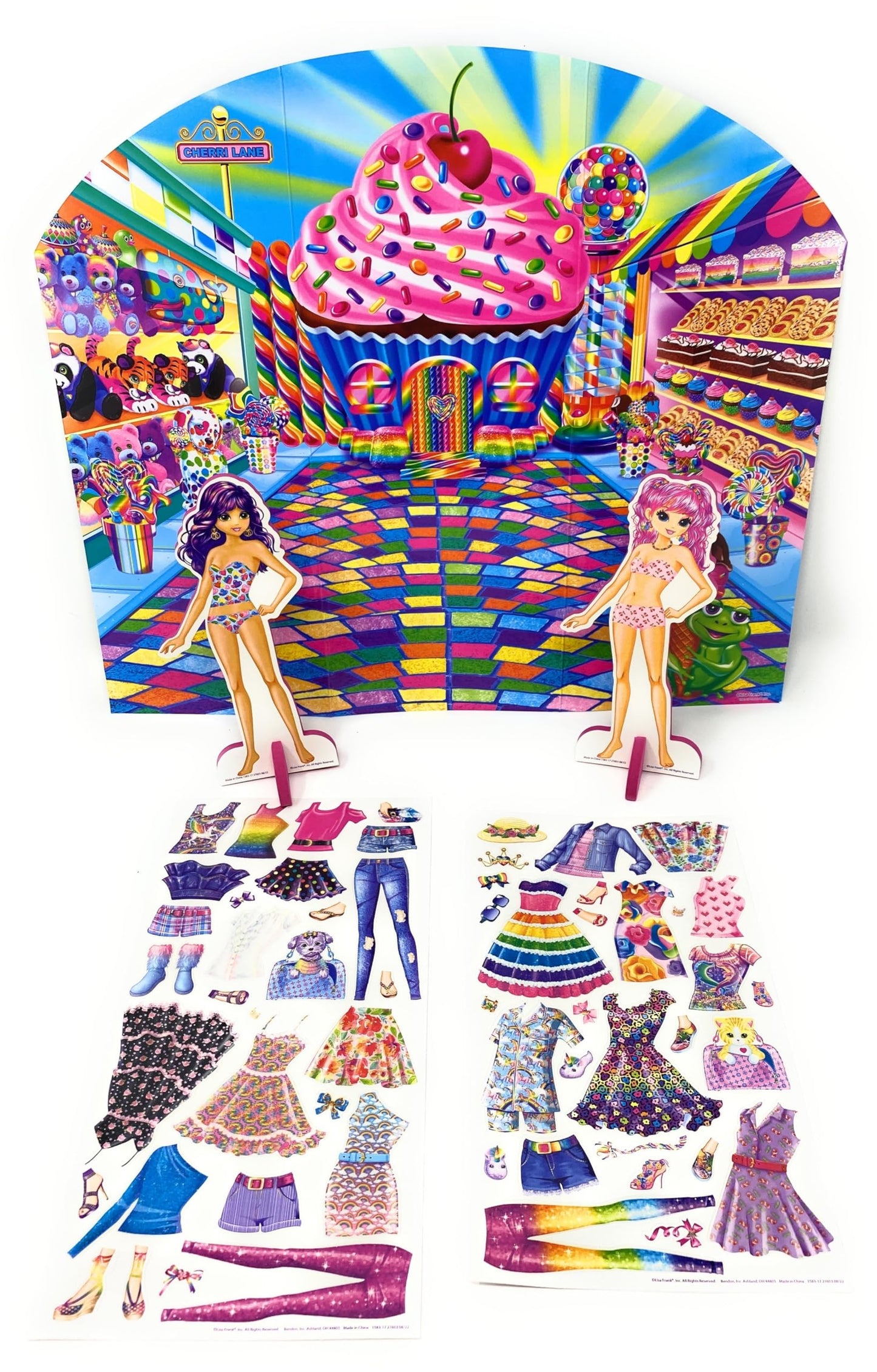 Bendon Lisa Frank Coloring & Activity Pad + Diva Fashions Sticker Dress Up Giant Set – 40+ Coloring Pages, 250+ Stickers