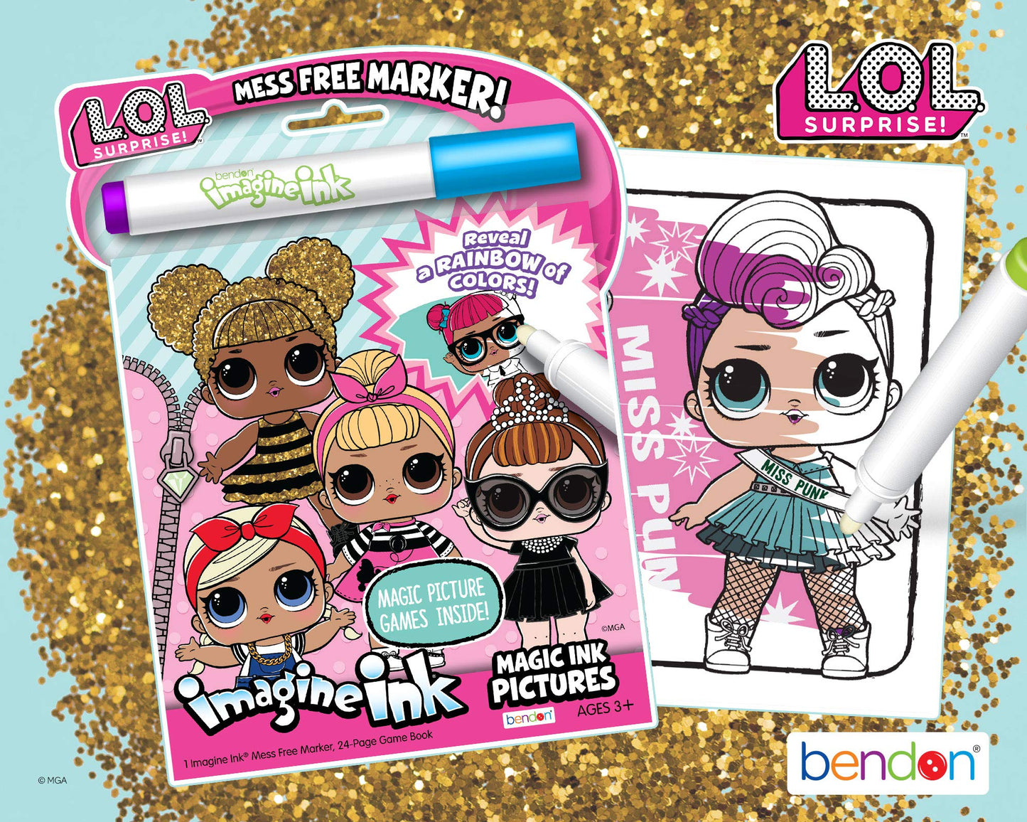 Bendon L.O.L. Surprise Imagine Ink Magic Ink Picture Book – Mess-Free Color Reveal (42755)