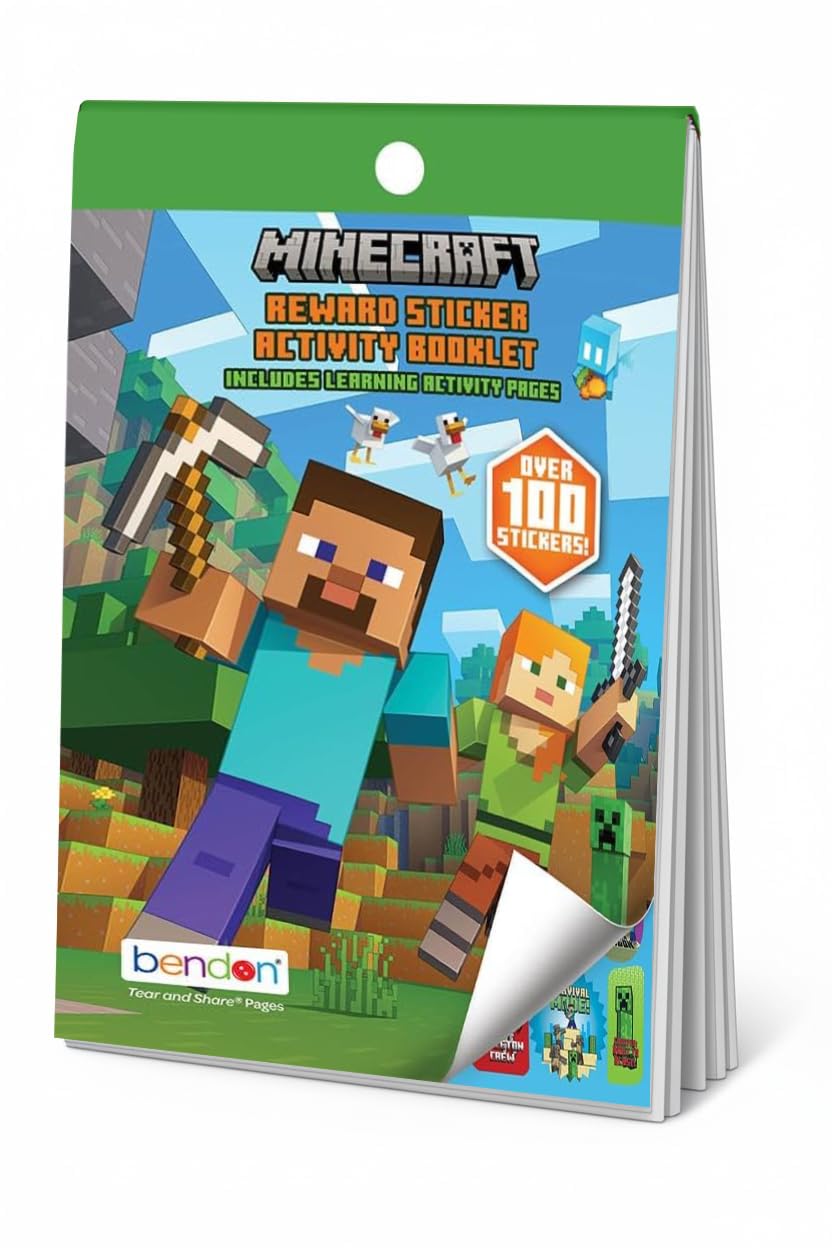 Bendon Minecraft Coloring Book — Officially Licensed, 80 Pages, 4x6 Inch Pixel Art Activity Book