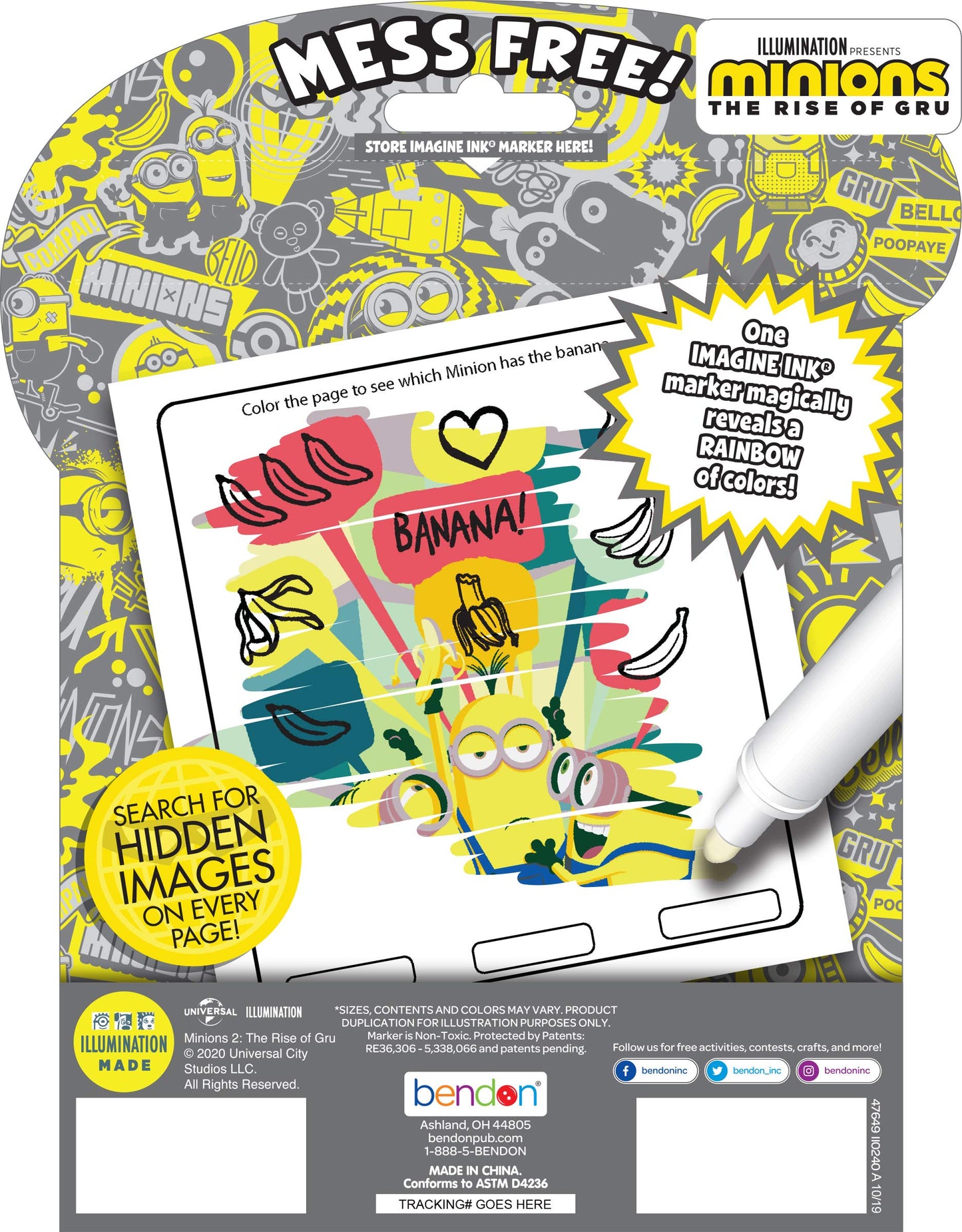 Bendon Minions Rise of Gru Imagine Ink 24-Page Mess-Free Coloring Book