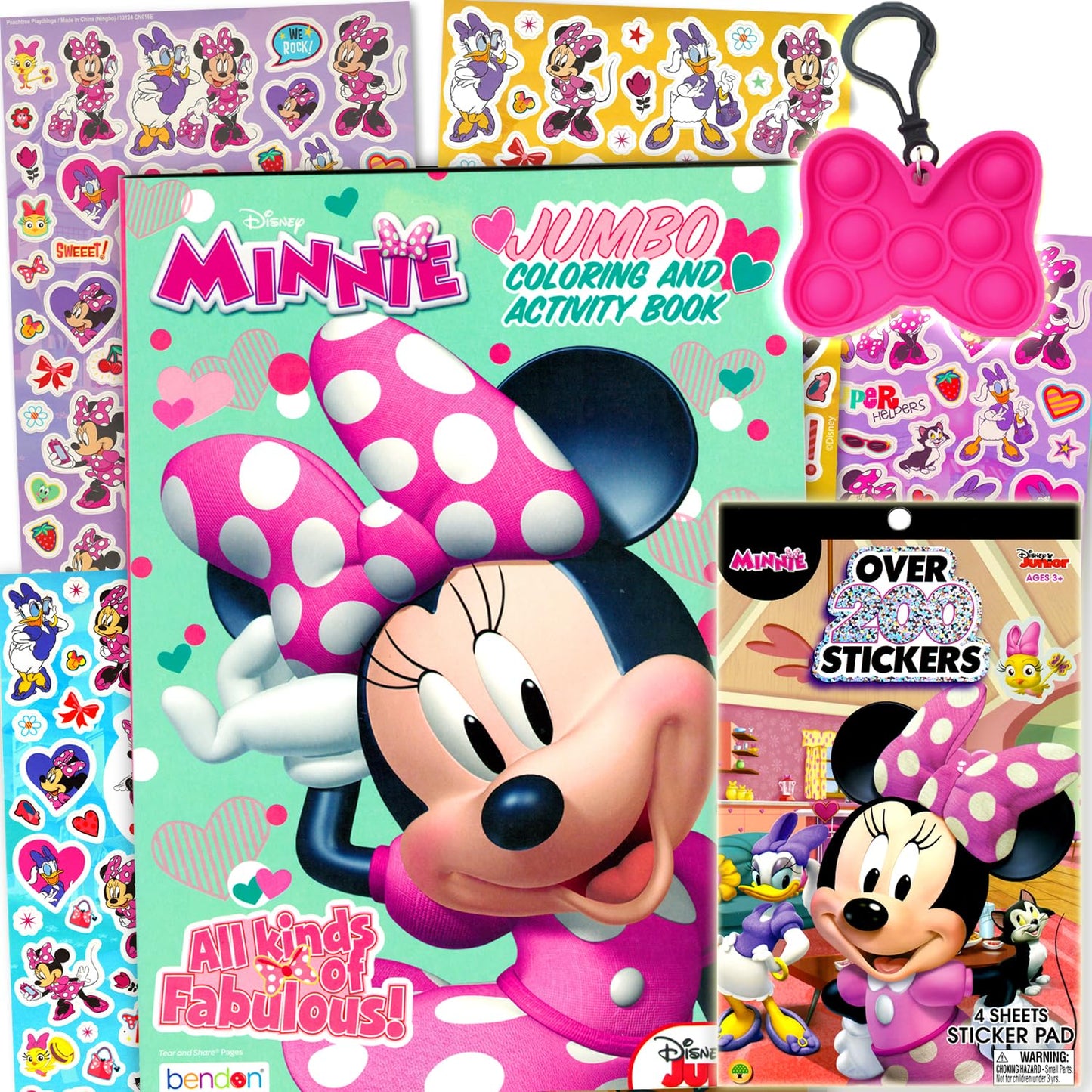 Bendon Minnie Mouse Coloring Activity Book & Sticker Set for Kids