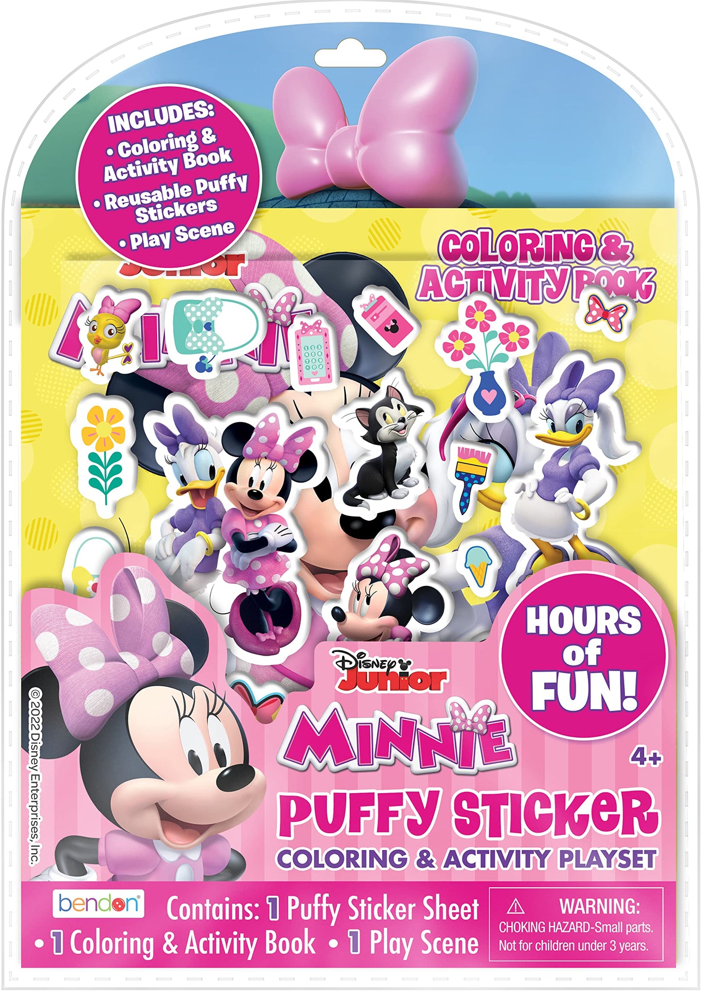 Bendon Minnie Puffy Sticker Coloring & Activity Playset Book – Ages 4+
