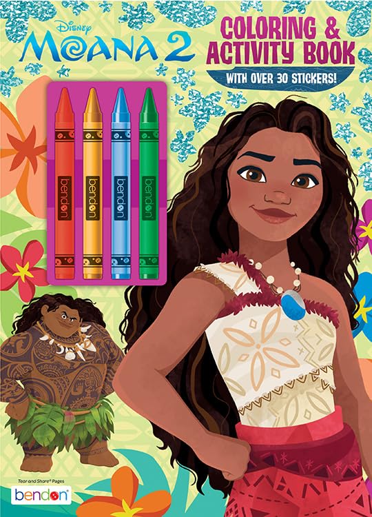 Bendon Moana 2 Coloring & Activity Book – 4 Crayons | Officially Licensed