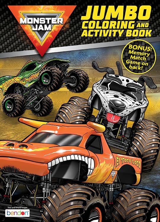 Bendon Monster Jam Activity Book – Officially Licensed Monster Trucks (Jumbo)