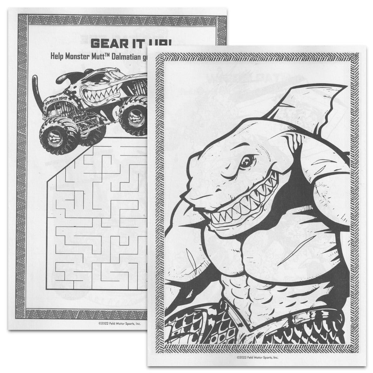 Bendon Monster Jam Coloring Book & Activity Set for Kids - 1 Book with Activities, Games, Stickers, Rex-Man Hanger