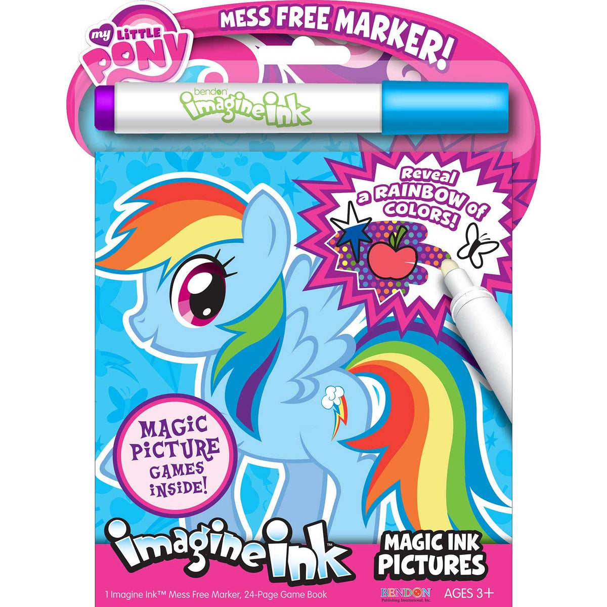 Bendon My Little Pony Imagine Ink Super Set – 3 Mess-Free Coloring Books with Water Pen