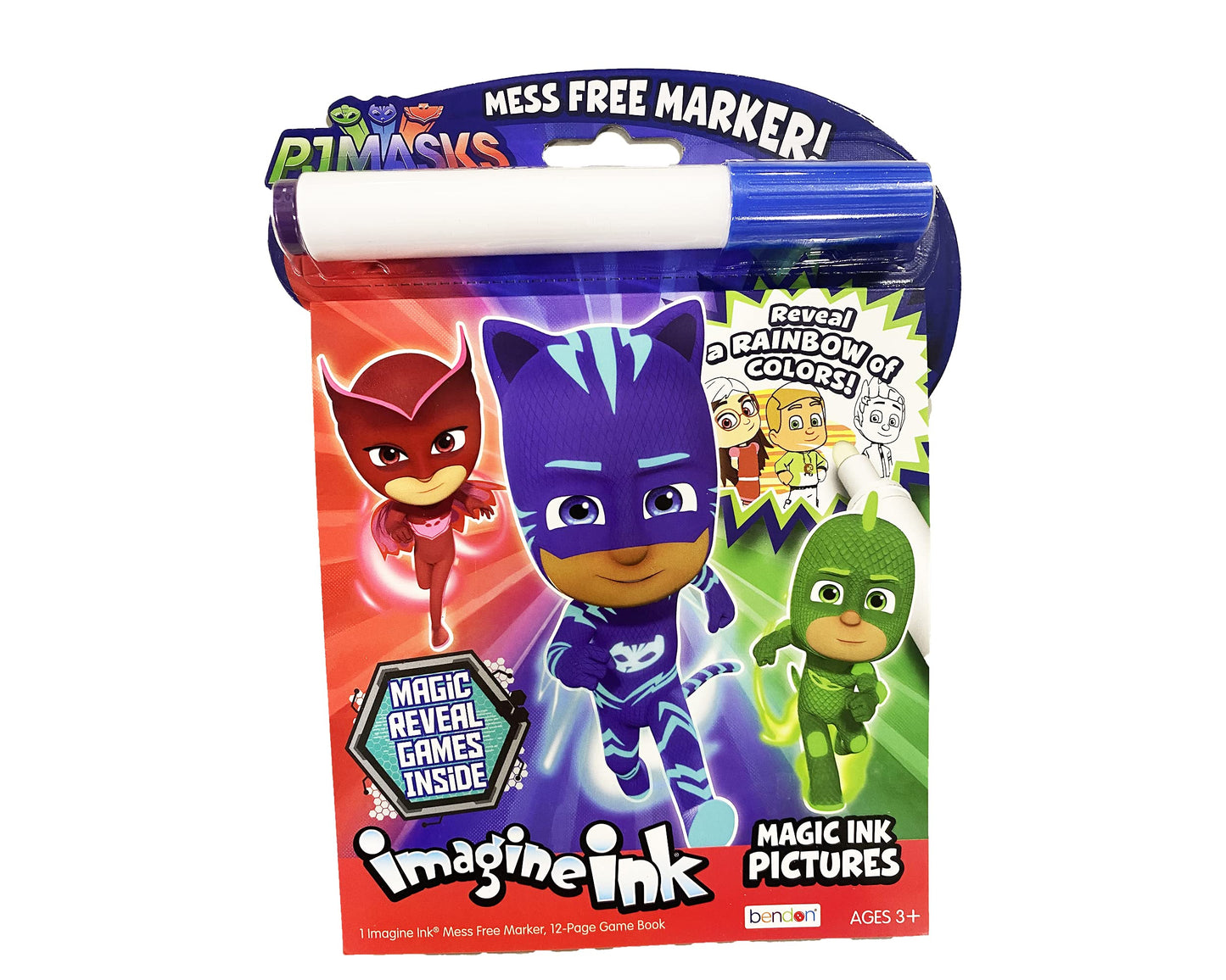Bendon PJ Mask Imagine Ink: Magic Ink Book with Mess-Free Marker