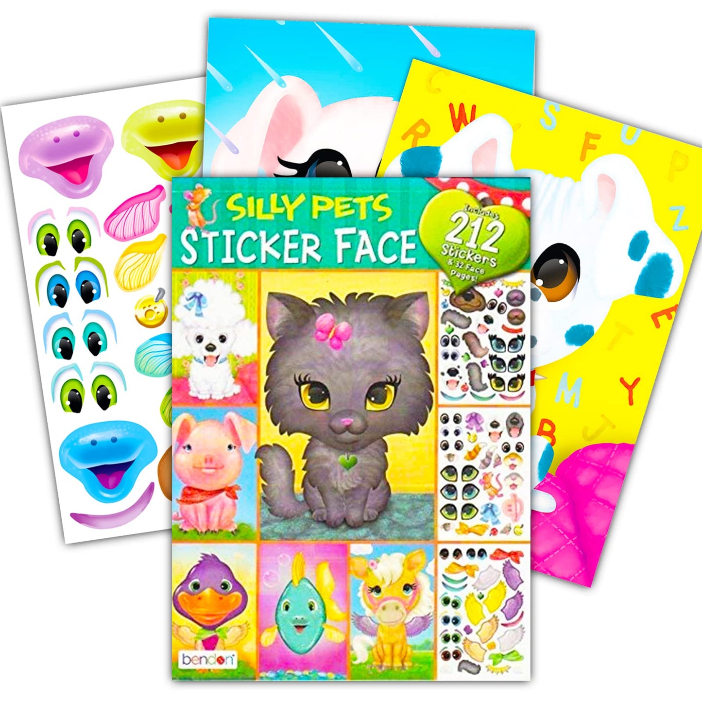 Bendon Silly Pets Face Repositional Stickers – Fun Travel Activity Book