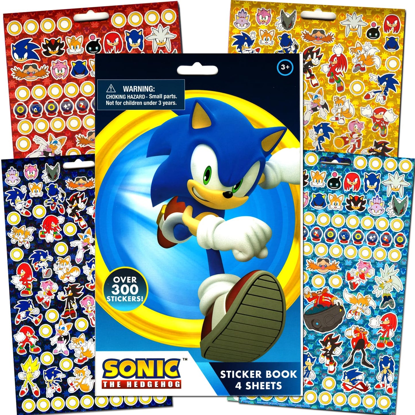 Bendon Sonic The Hedgehog Coloring Activity Book & Sticker Set for Kids | 300+ Stickers, Paw Pop Fidget