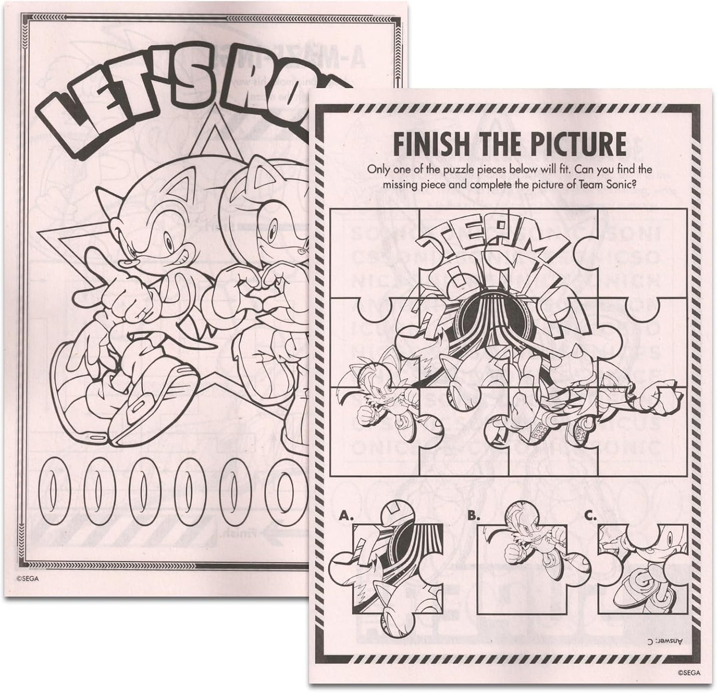 Bendon Sonic The Hedgehog Coloring Book | Jumbo Activity & Memory Match – Officially Licensed
