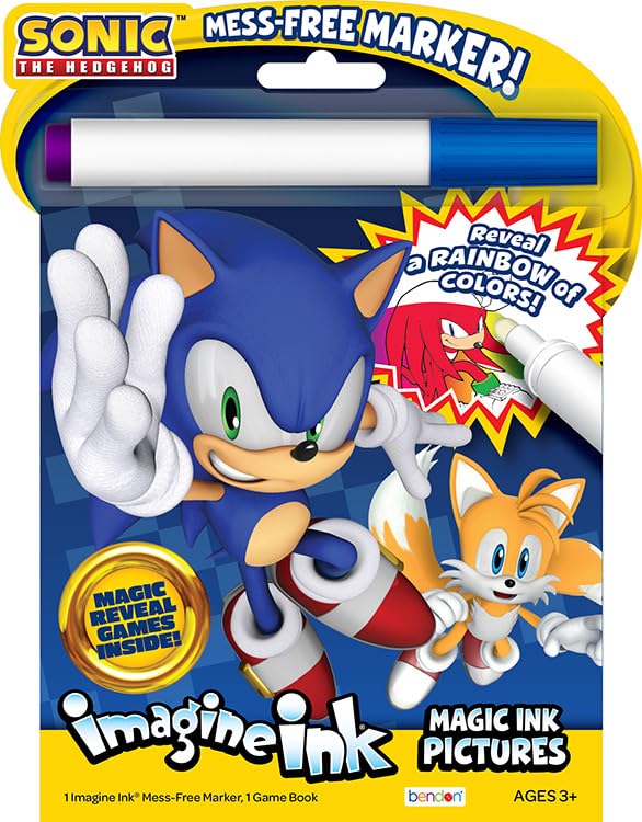 Bendon Sonic the Hedgehog Coloring & Activity Book with Imagine Ink – Creative, Mess-Free Fun