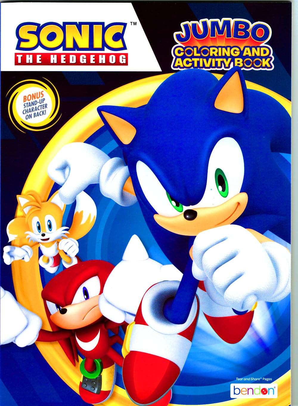 Bendon Sonic The Hedgehog Coloring Activity Book & Sticker Set for Kids | 300+ Stickers, Paw Pop Fidget