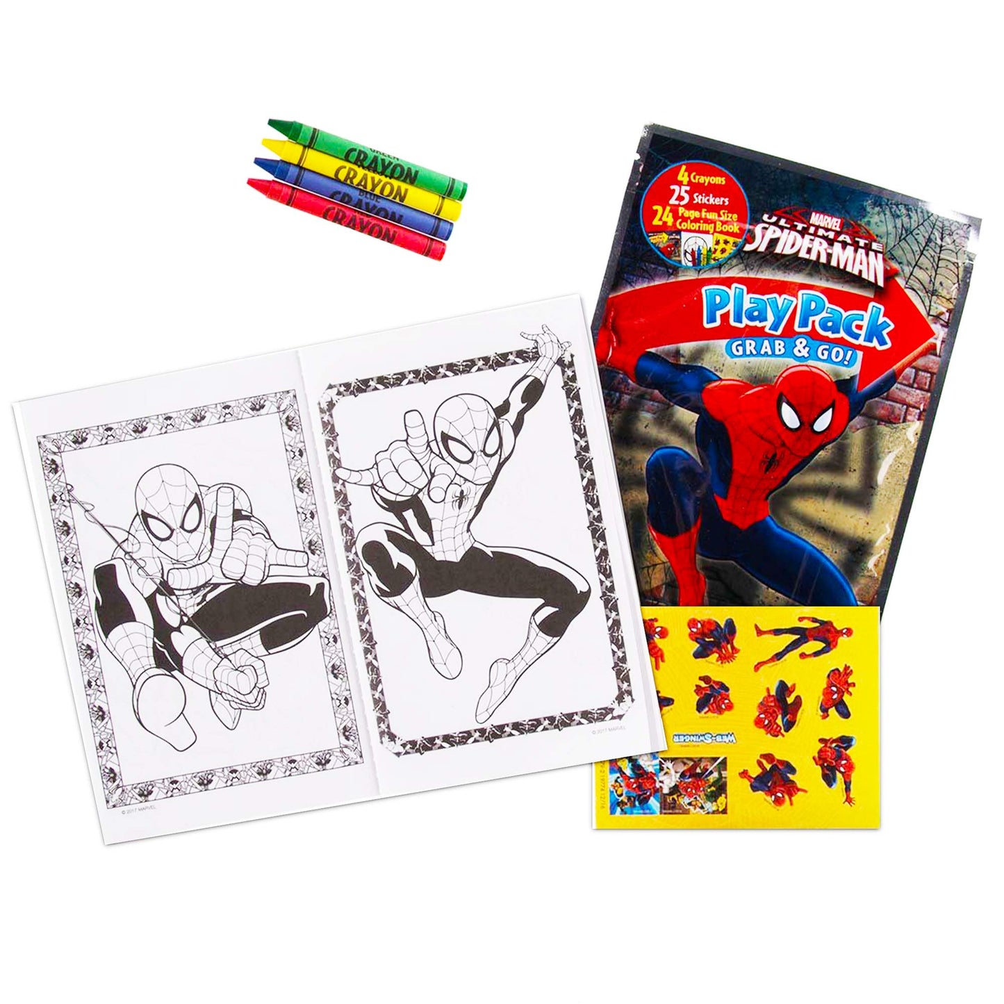 Bendon Spider-Man Play Packs Set of 15 – Coloring Books, Crayons & Stickers