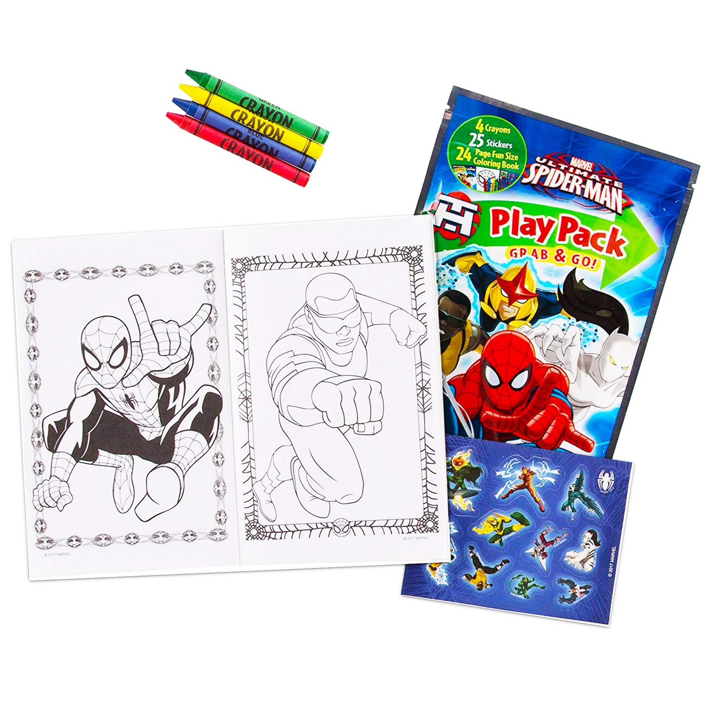 Bendon Spider-Man Play Packs Set of 15 – Coloring Books, Crayons & Stickers