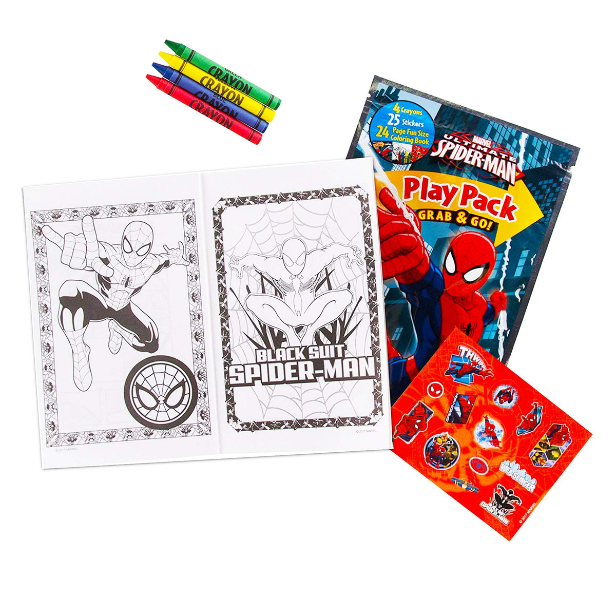 Bendon Spider-Man Play Packs Set of 15 – Coloring Books, Crayons & Stickers