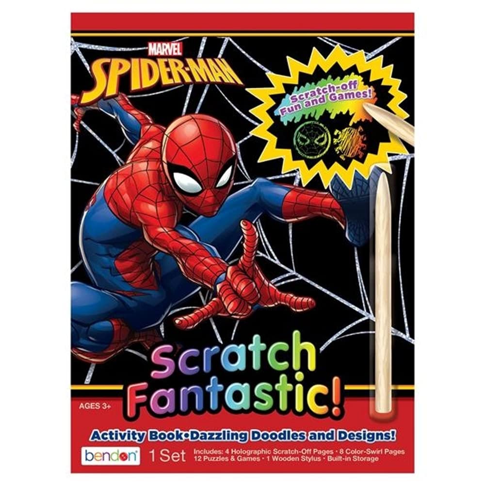 Bendon Spiderman Scratch Off Fantastic Activity Book | Officially Licensed