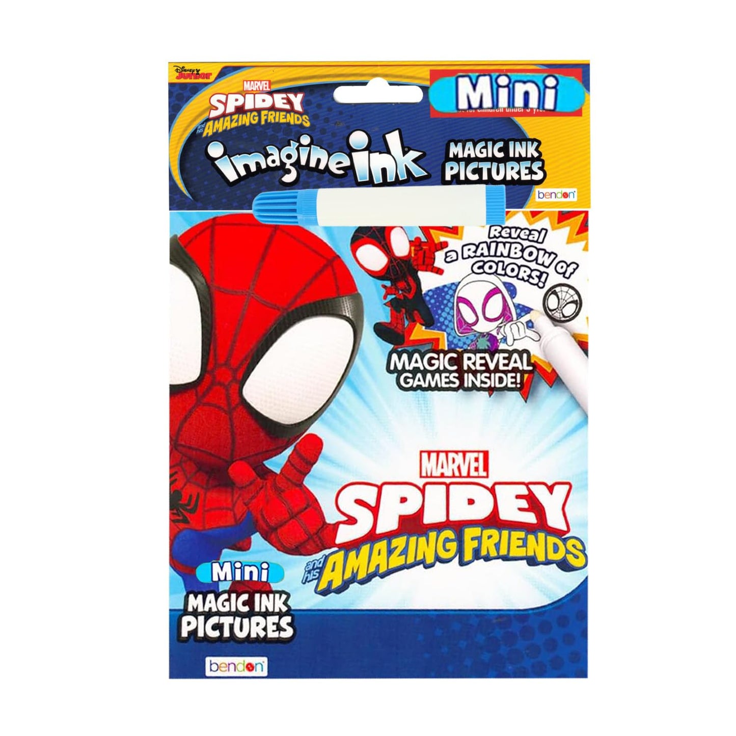 Bendon Spidey Imagine Ink 12-Pack Coloring Books – No-Mess Magic Ink, Party Favors