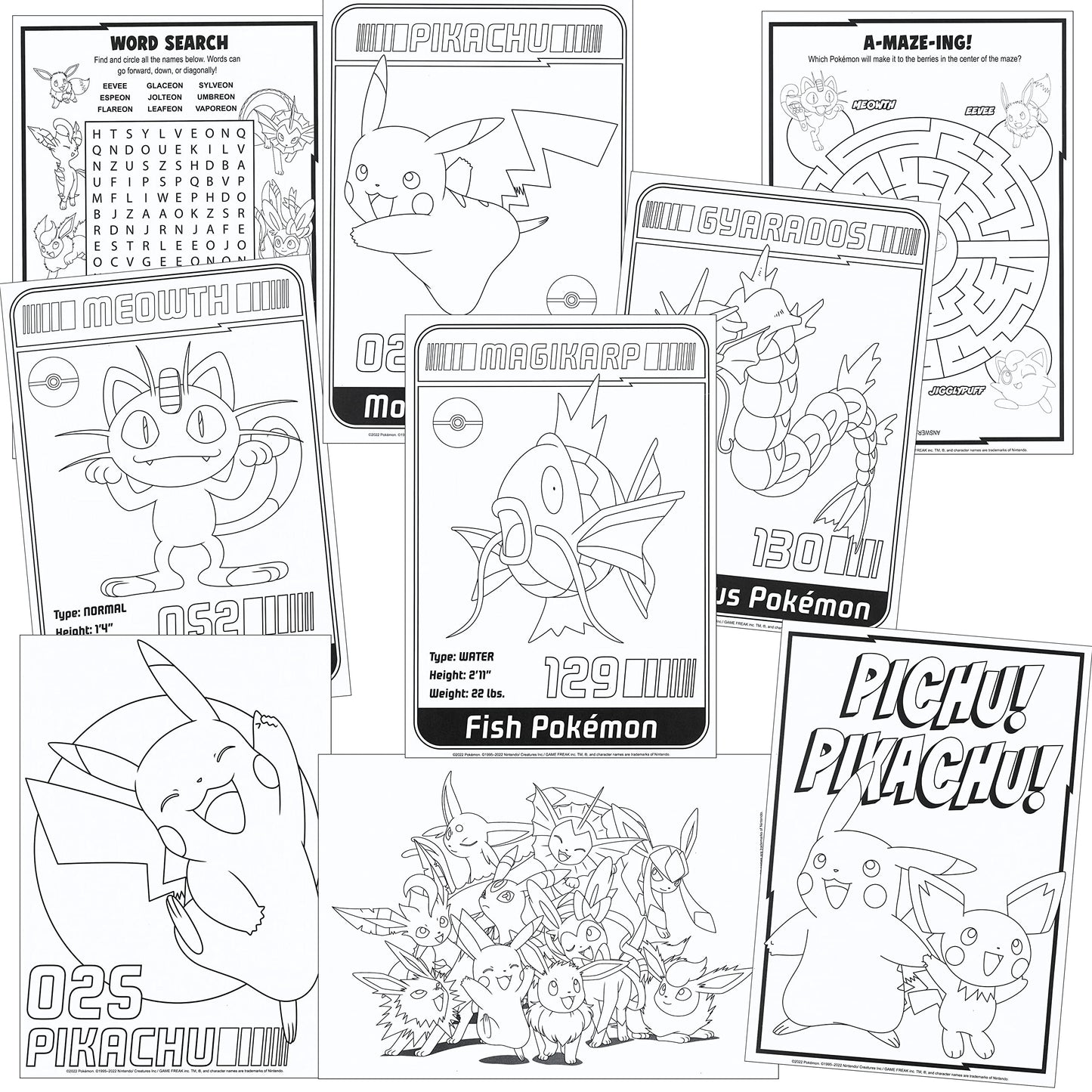 Bendon Pokemon Stickers Activity Set – Coloring Book, Reward Stickers, Door Hanger & Thank You Card Craft