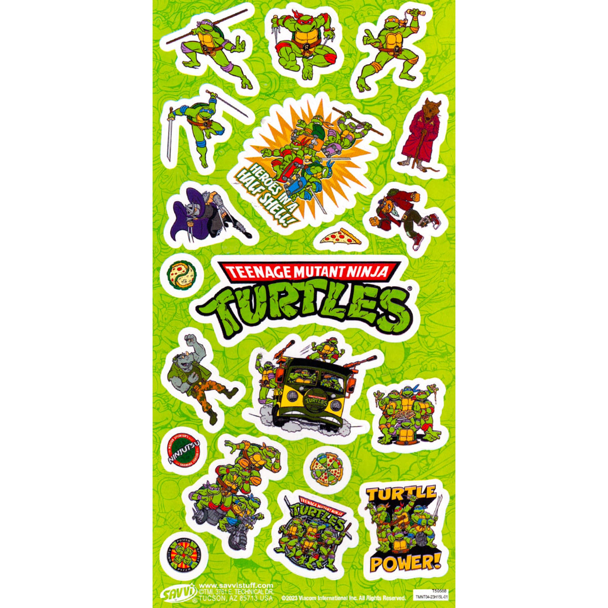 Bendon Publishing TMNT Stickers Party Favor Set – 350+ Stickers, 8 Sheets, Official TMNT Party Supplies