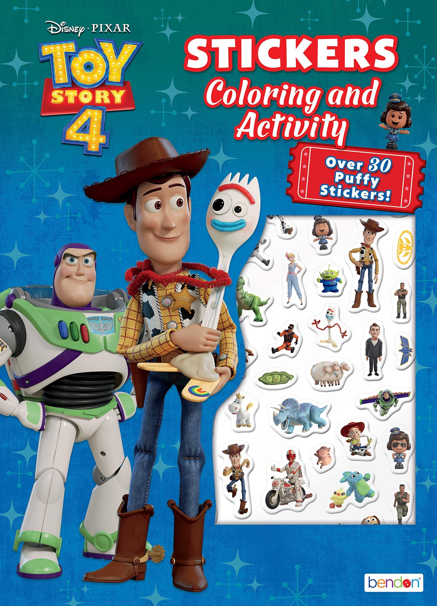 Bendon Toy Story 4 Puffy Sticker Coloring & Activity Book 45773 - Officially Licensed