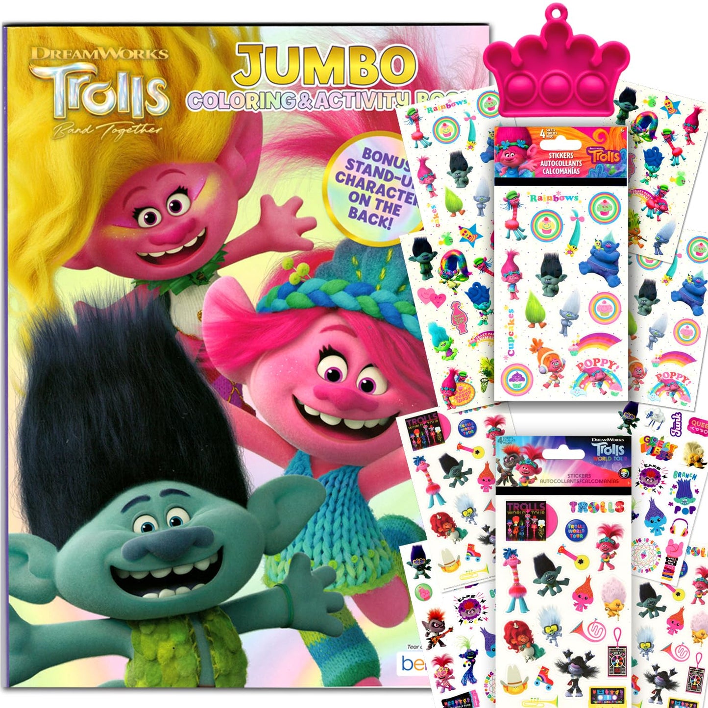 Bendon Trolls Coloring Activity Book & Sticker Set for Kids