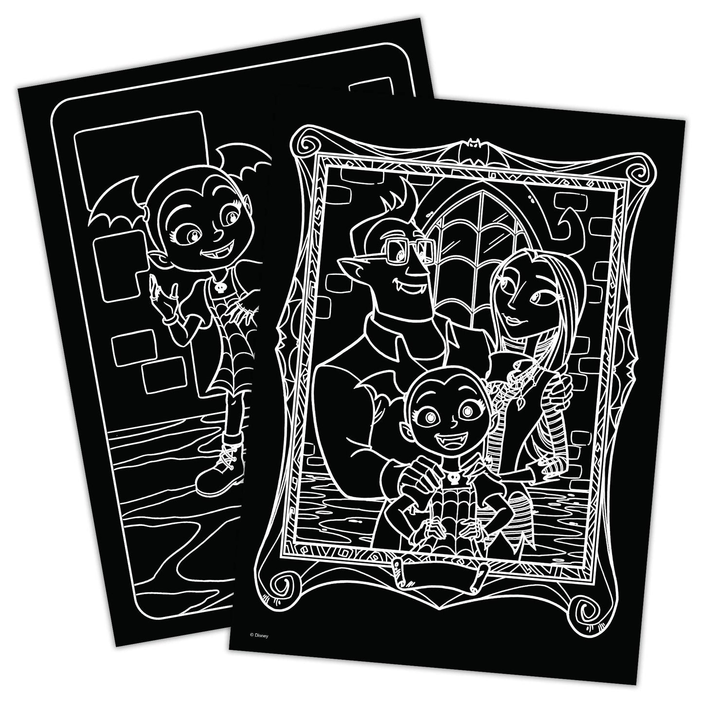 Bendon Vampirina Black Paper Coloring & Activity Book 43248 with Neon Crayons