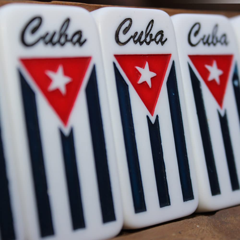Bene Casa Cuban Flag Dominoes Set - Double Nine (55 Tiles) in Wooden Box | 2-10 Players