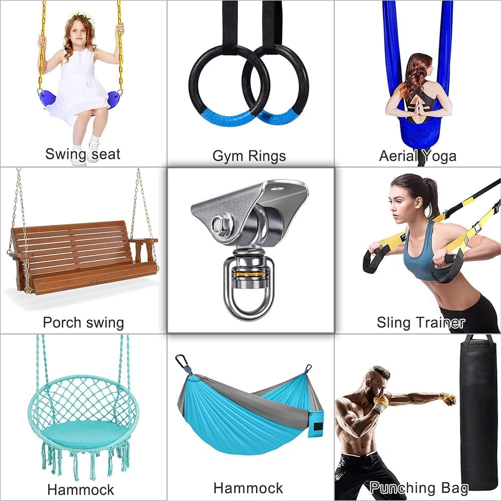BeneLabel Stainless Steel Silent Swing Hanger with Bearing – 360° Rotation, 1000 lb Capacity