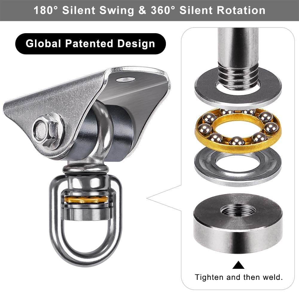 BeneLabel Stainless Steel Silent Swing Hanger with Bearing – 360° Rotation, 1000 lb Capacity