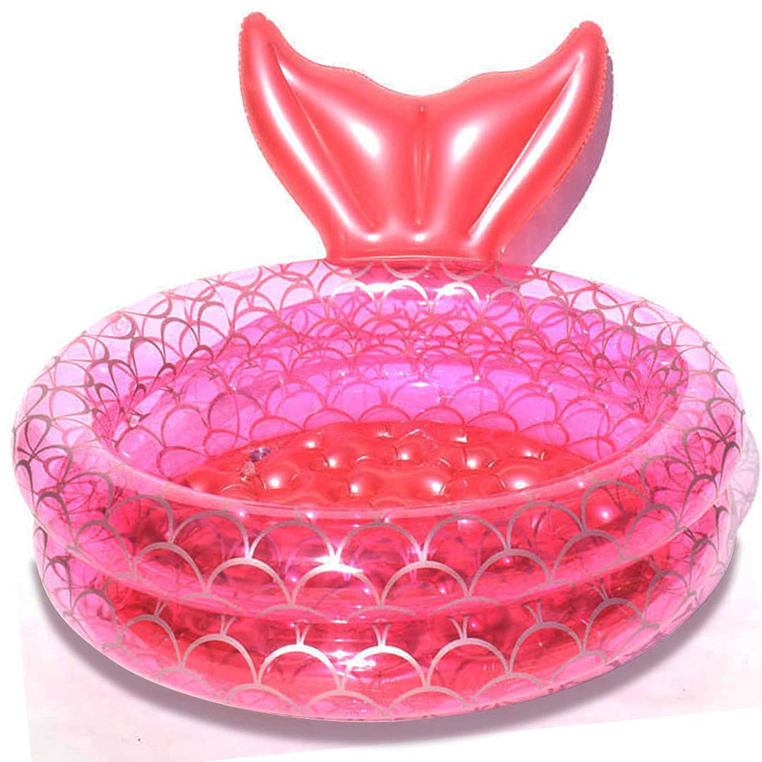 Benelet Inflatable Mermaid Kiddie Pool – 35-Inch Backyard Round Pool for Kids