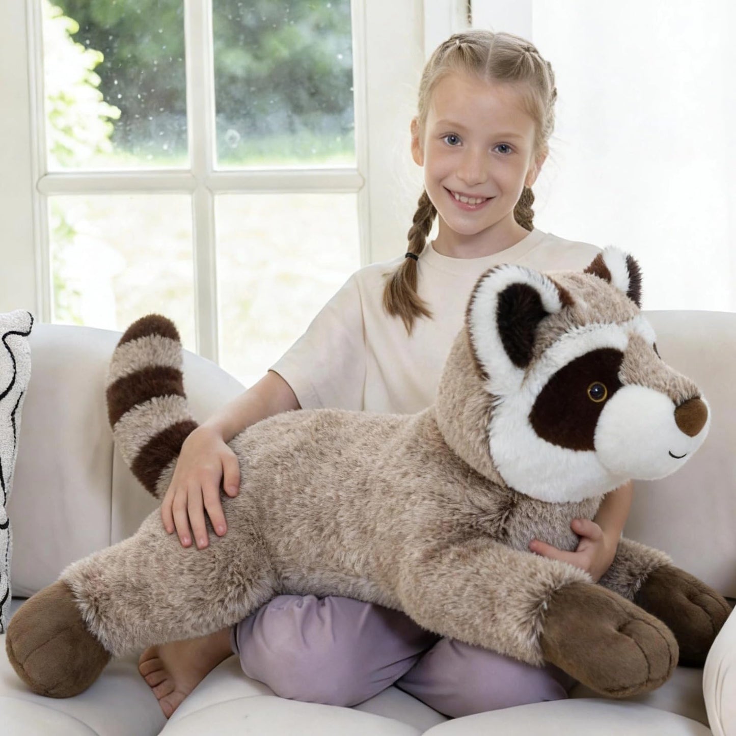 BENINY 30-Inch Giant Raccoon Plush — Oversized Stuffed Animal Toy for Hugs and Imaginative Play