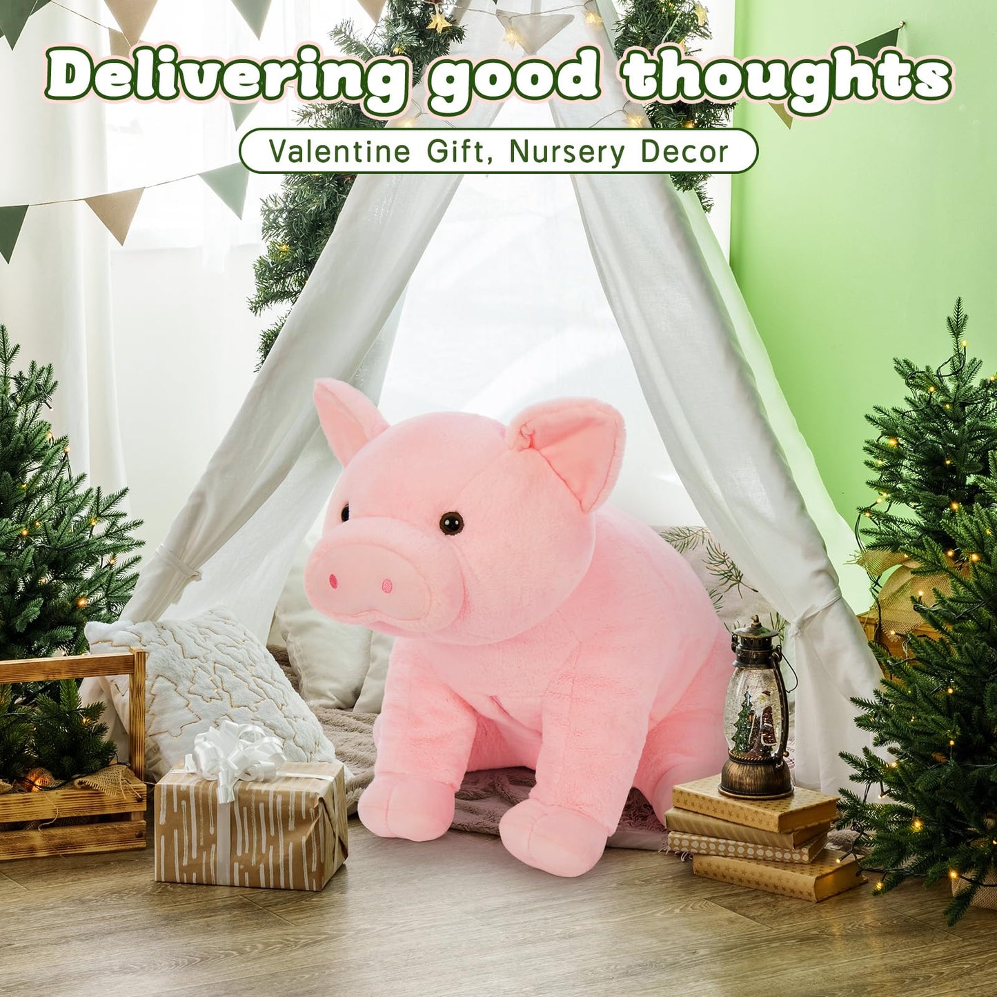 BENINY Giant Pink Pig Plush 30-Inch – Ultra-Soft Big Farm Stuffed Animal