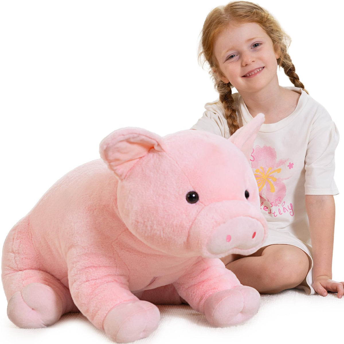 BENINY Giant Pink Pig Plush 30-Inch – Ultra-Soft Big Farm Stuffed Animal