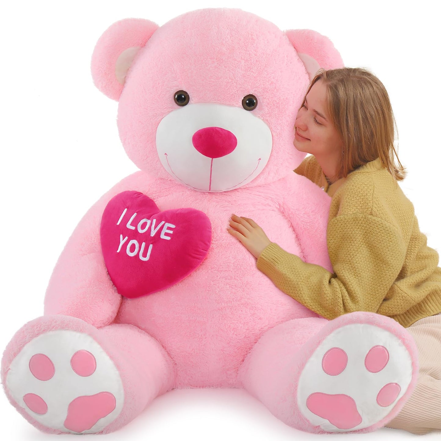 BENINY Giant Teddy Bear 52-Inch — Large I Love You Plush Gift
