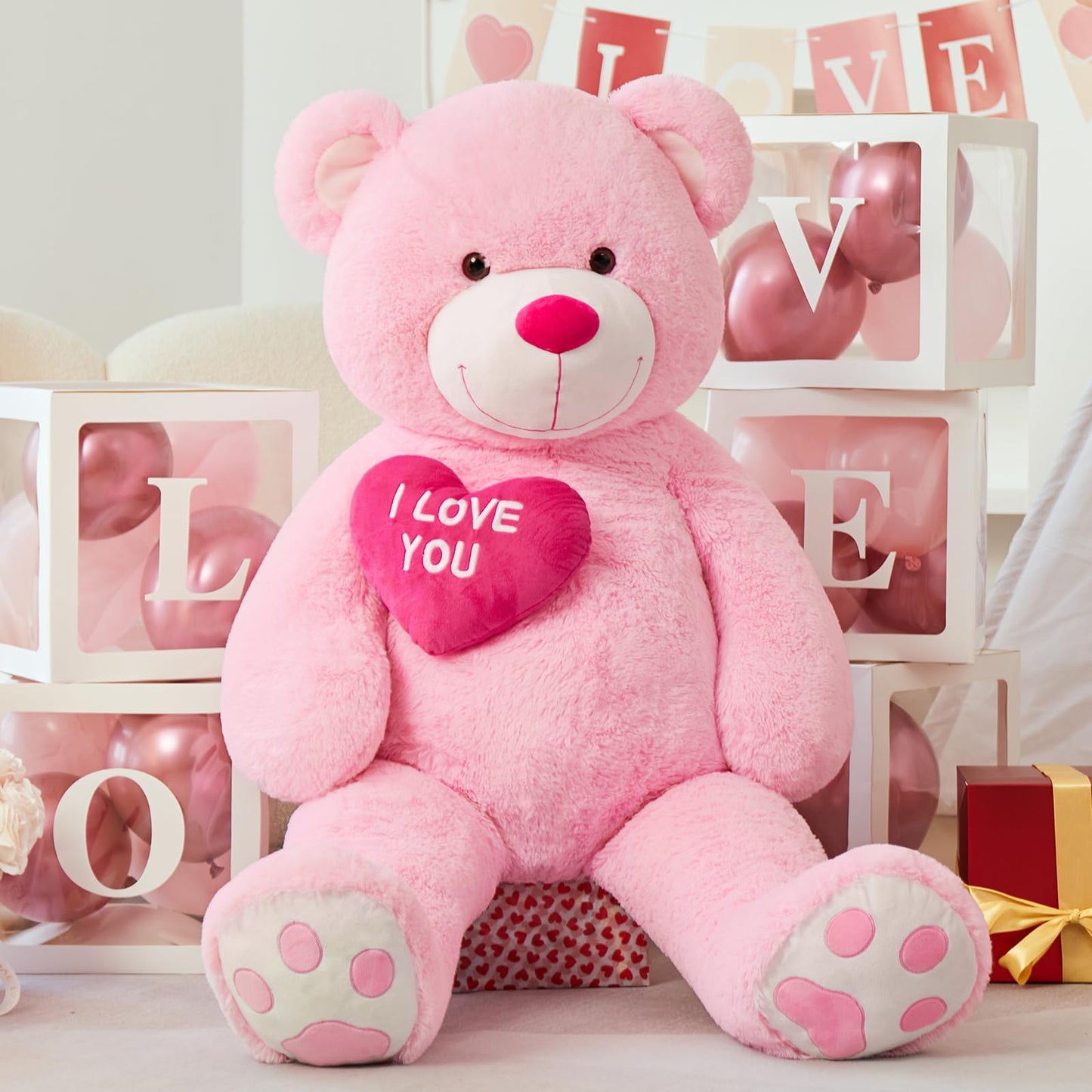 BENINY Giant Teddy Bear 52-Inch — Large I Love You Plush Gift