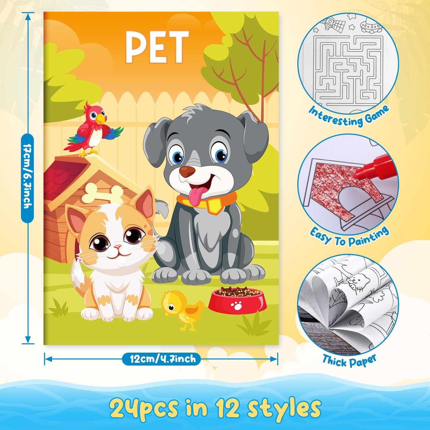BenLouis Coloring Books Bulk Mini Coloring Books for Kids – 48 Classic Party Favors, Ages 4-12