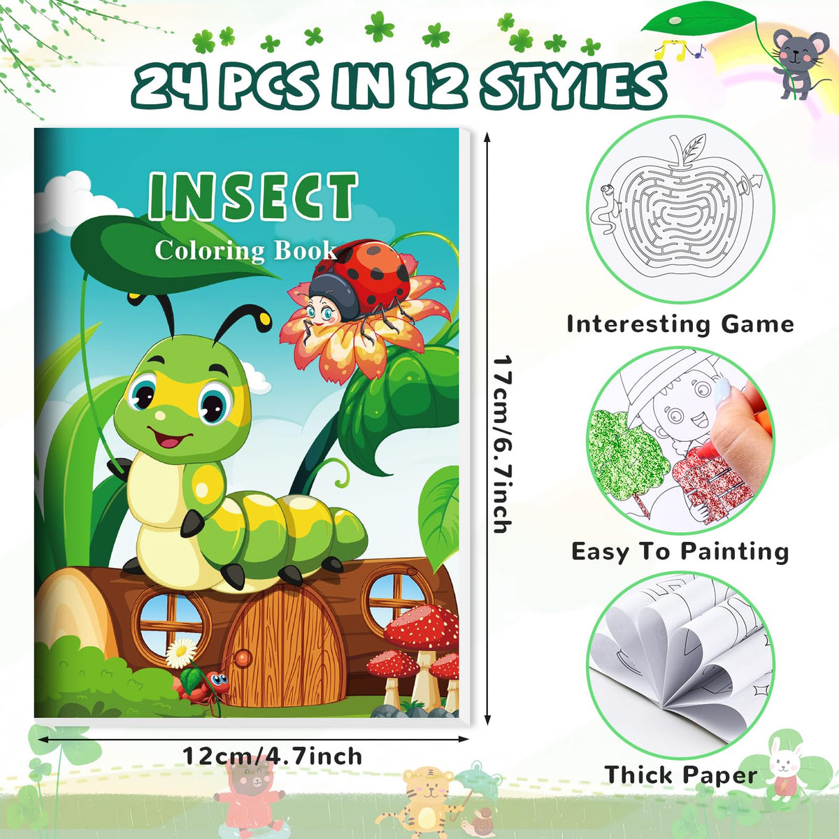 BenLouis Mini Coloring Books – Bulk Party Favors (24 pcs) for Kids Aged 4-12