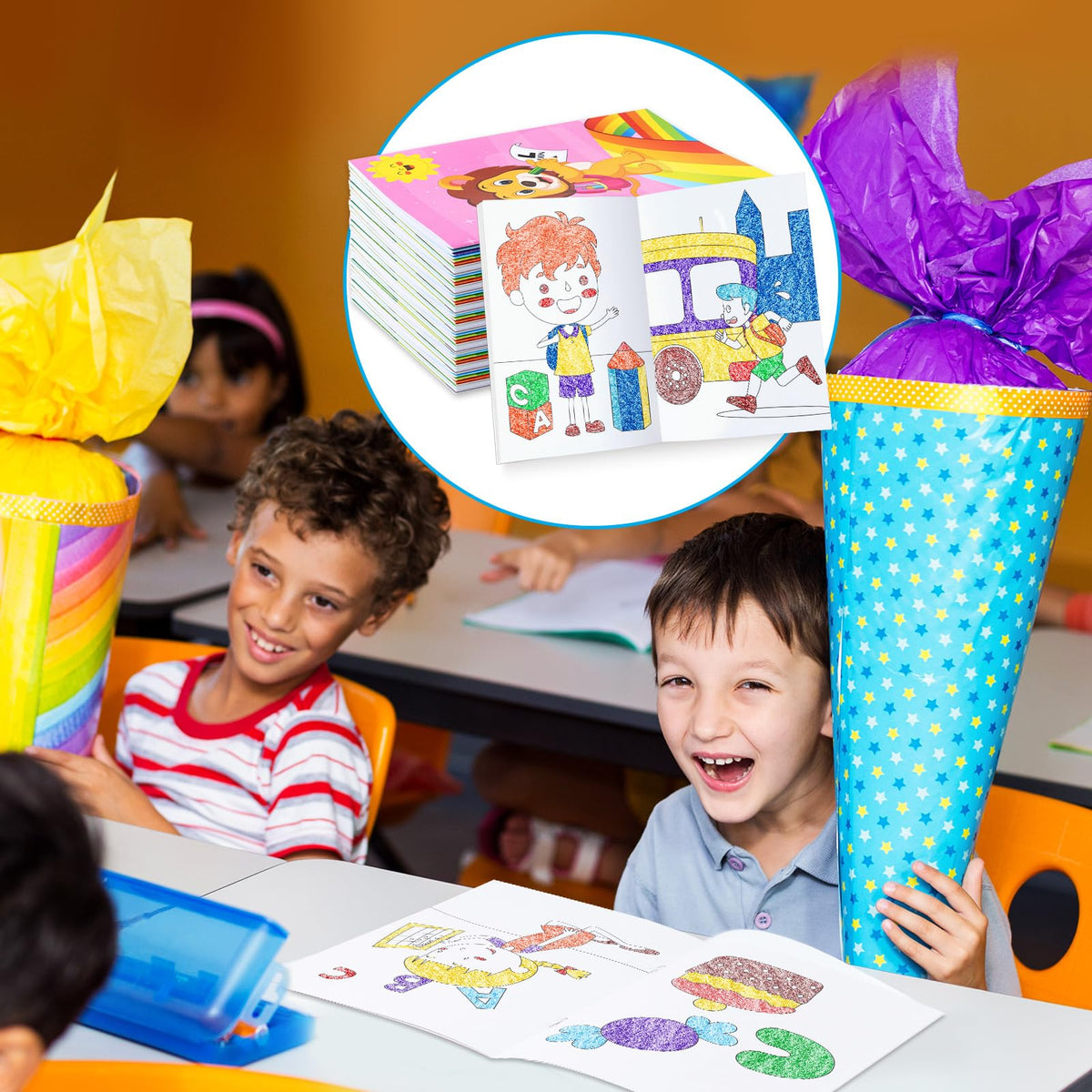 BenLouis 24 Pcs Preschool Coloring Books Bulk Mini Activity Books for Party Favors, Classroom, and Travel