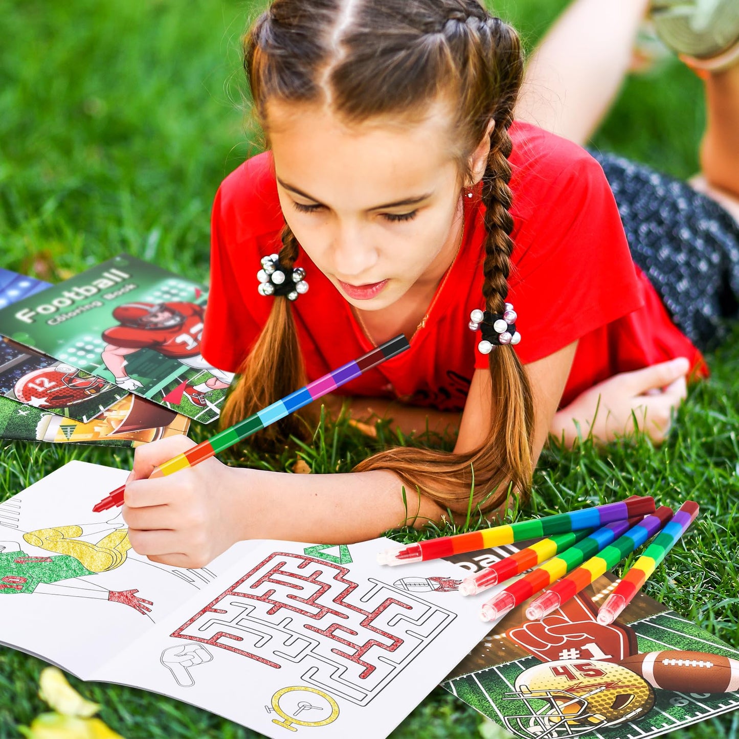 BenLouis 24 Pcs Football Mini Coloring Books – Kids Party Favors & Bulk Activity Books