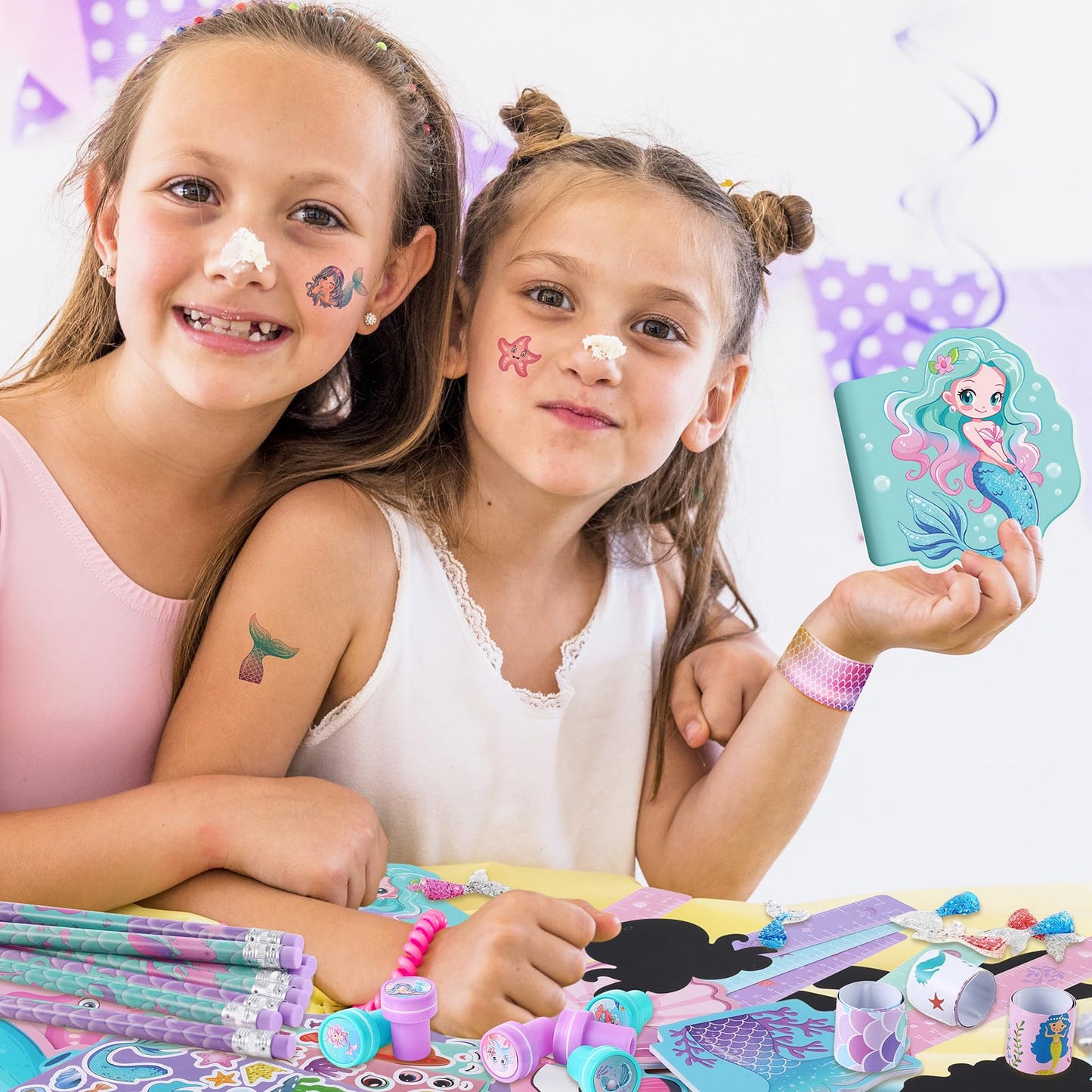BenLouis Mermaid Party Favors Set – 120 Pcs Mermaid School Supplies for Kids