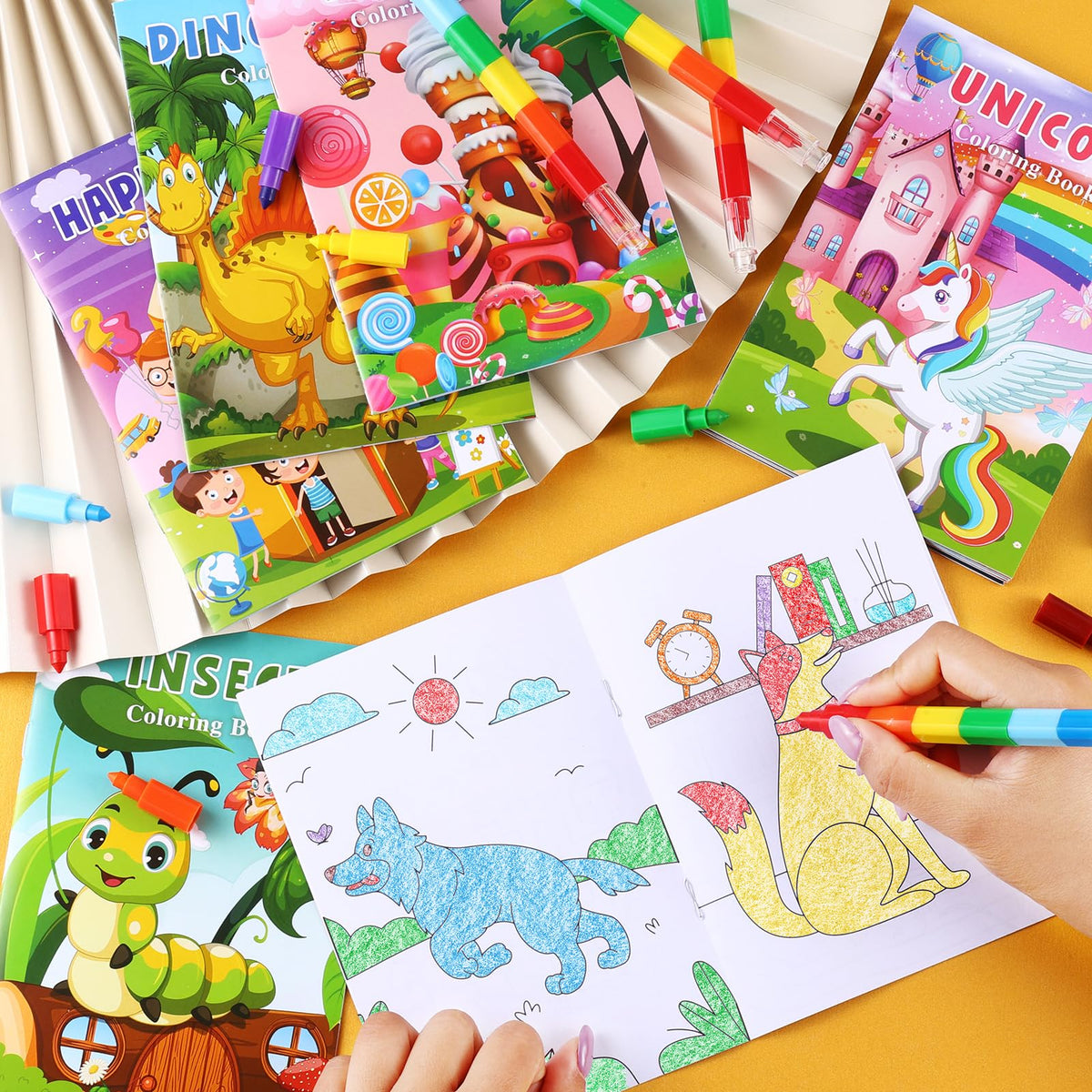 BenLouis Mini Coloring Books – Bulk Party Favors (24 pcs) for Kids Aged 4-12