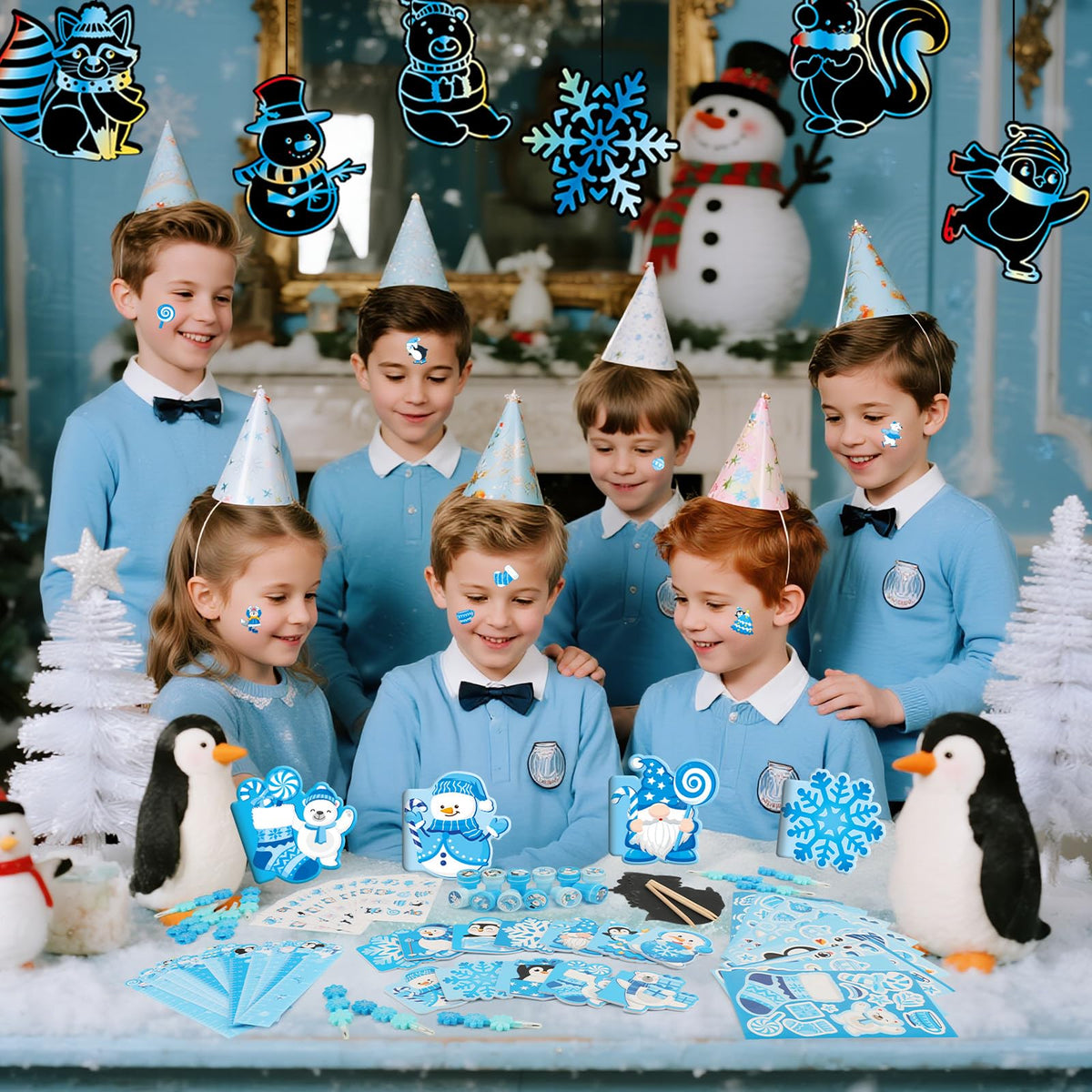 BenLouis Winter School Stationery Favors — Snowflake Classroom Gifts Bulk (12-Set Snowflake)