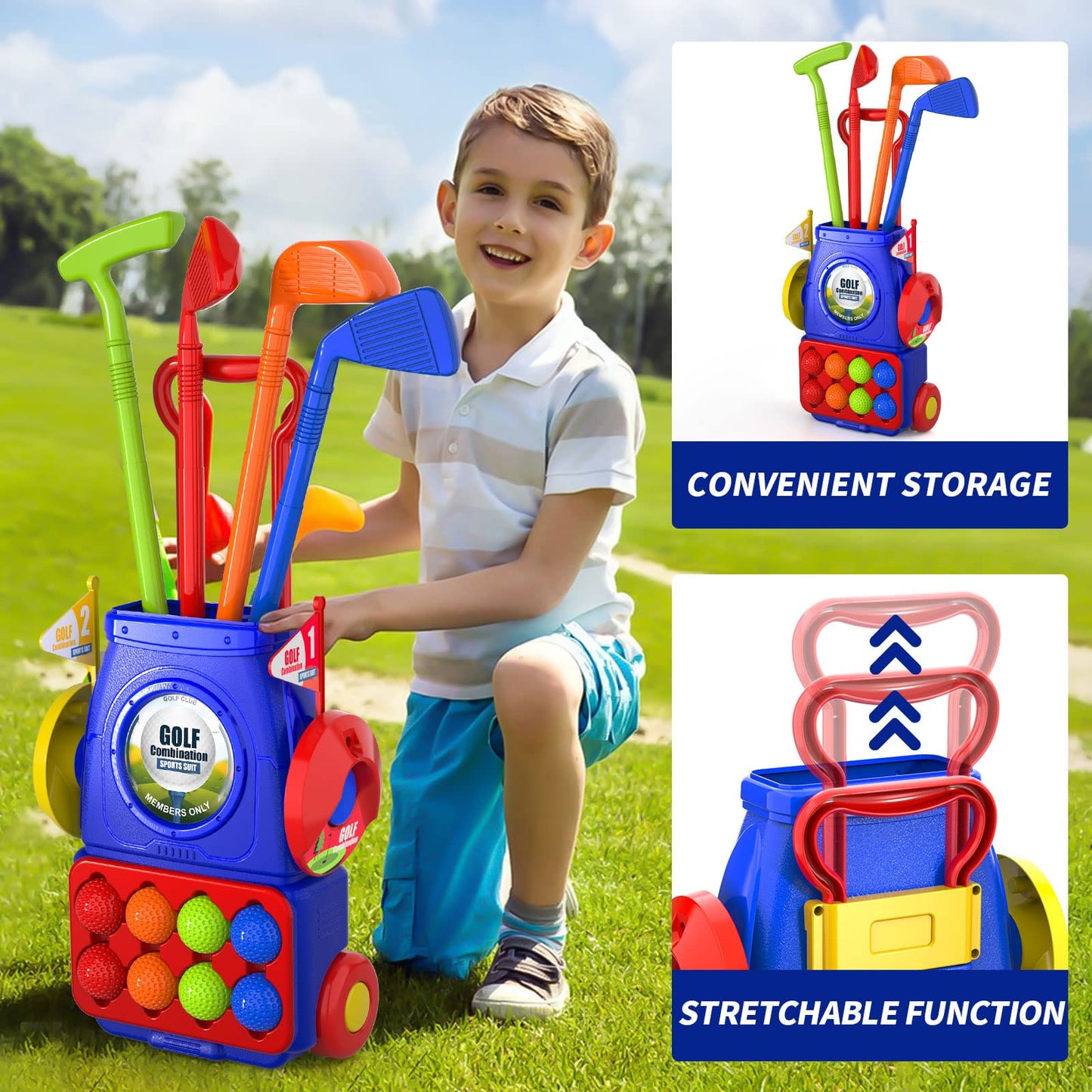 Bennol Upgraded Kids Toddler Golf Set – Indoor & Outdoor Golf Toys for 3–7 Year Olds